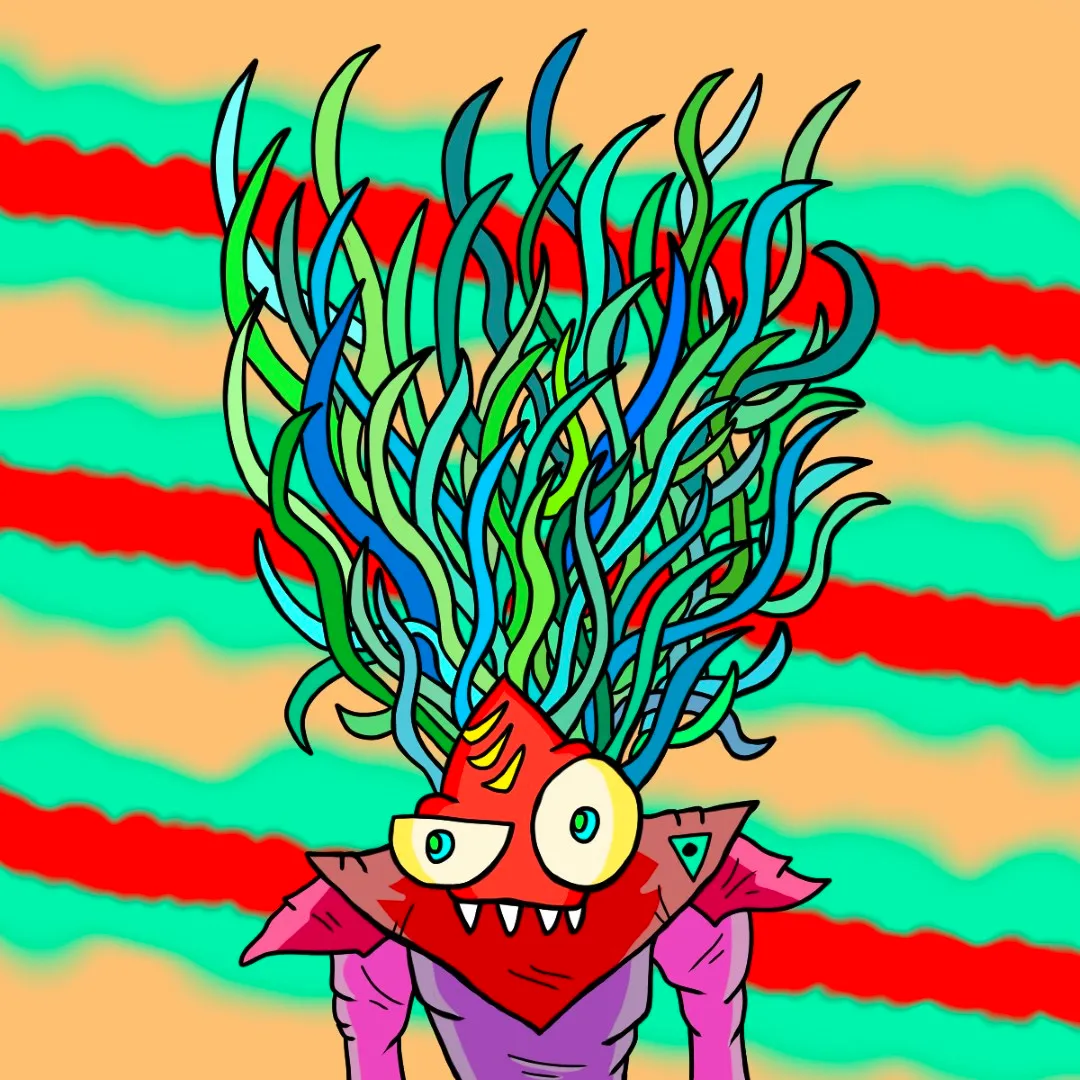 Unhinged cartoon character spiraling into vibrant colorful madness and wild chaos