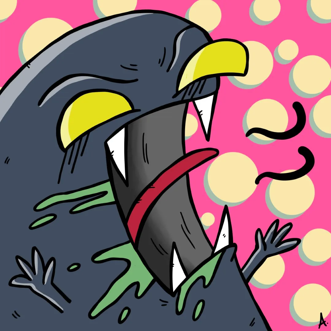 Ghostly characters facing off in a dramatic spectral showdown with bold vivid colors