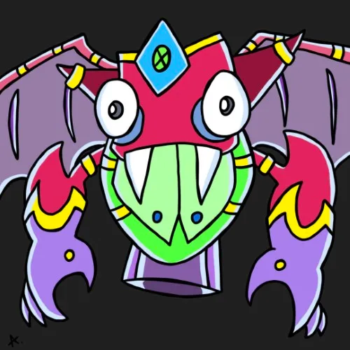 Royal insect character crowned as monarch of the colorful vibrant bug kingdom