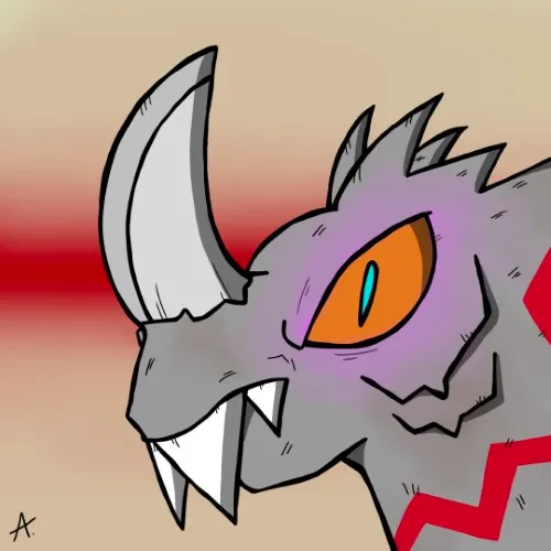 Fierce character charging forward with intense crimson red energy and power