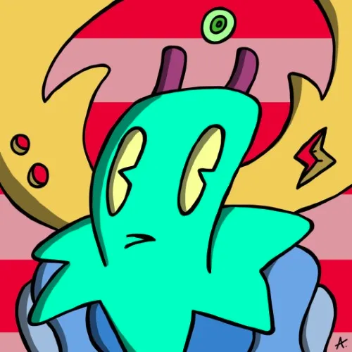 Awe-struck character floating through the vast endless colorful cosmos of space