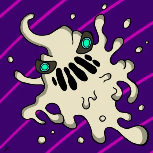 Ghostly specter character haunting with an eerie translucent colorful ethereal glow