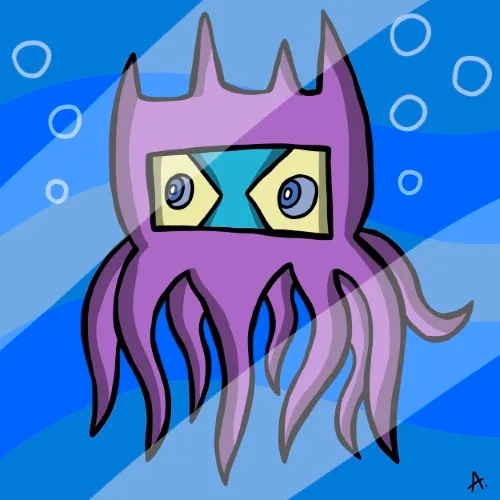 Enigmatic deep-sea creature lurking in the mysterious colorful ocean depths