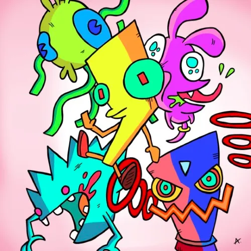 Exhausted cartoon character desperately craving sleep with heavy drooping tired eyes