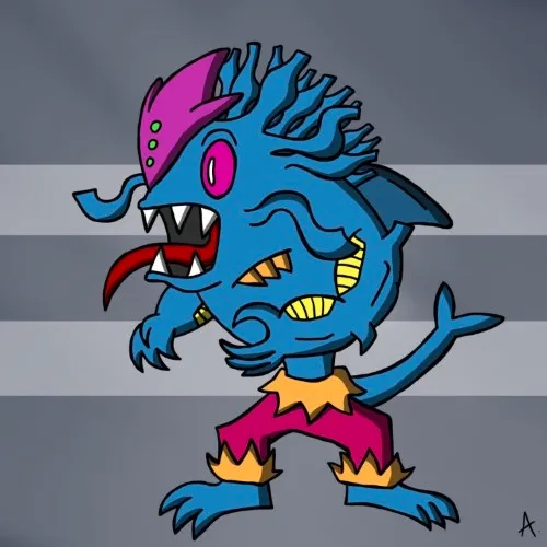 Terrifying ocean monster rising from the deep in a vivid underwater nightmare