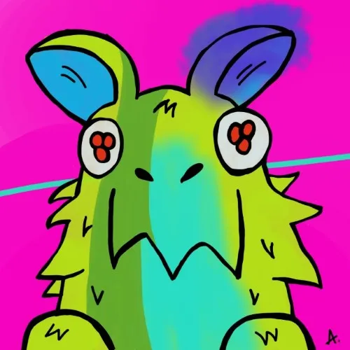 Mechanical rabbit robot character with metallic ears and colorful cybernetic features