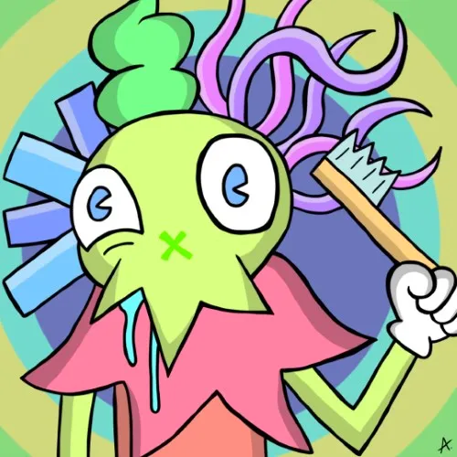 Determined character squeezing a daily three-minute routine into colorful action