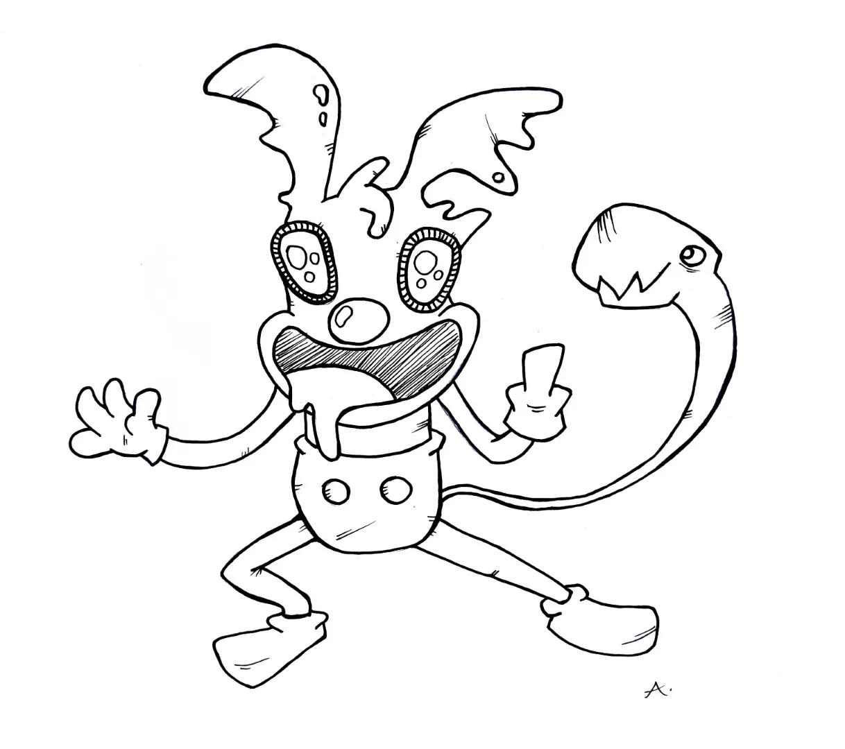 Ink drawing of panicked cartoon characters wondering what to do when all chocolate is gone