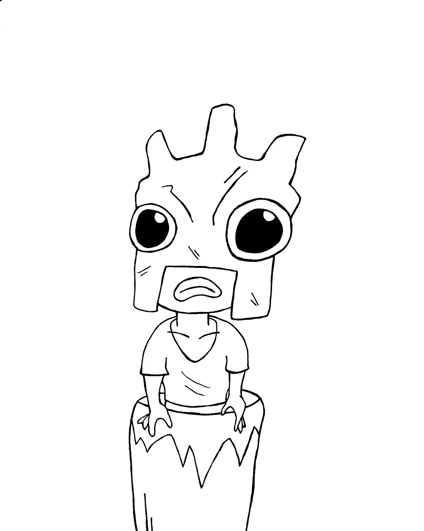 Ink drawing of a wild and chaotic circus filled with eccentric cartoon performers