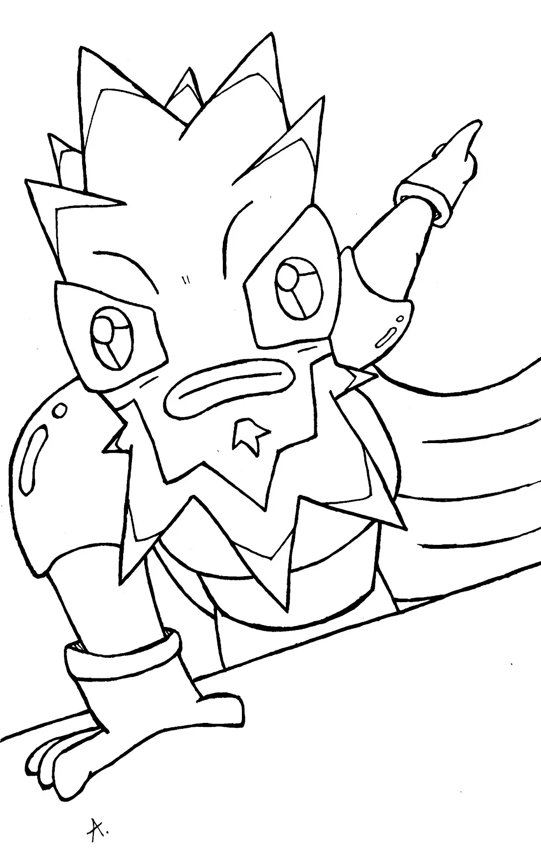 Ink drawing of creatures following a mysterious hierarchical order or secret society