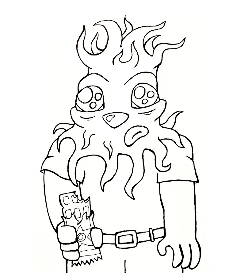 Ink drawing of a patient character waiting endlessly in a still quiet scene