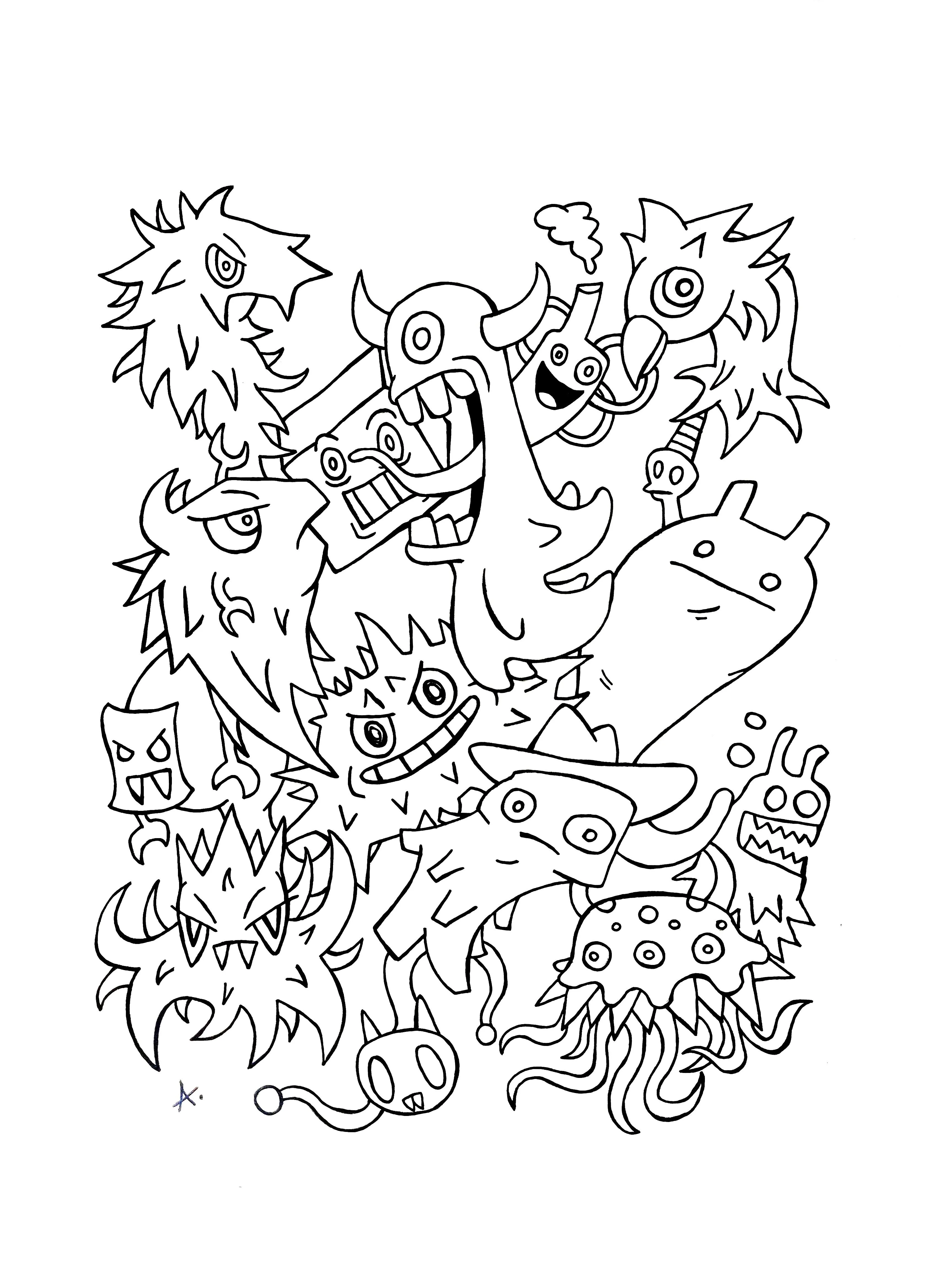 Ink drawing of frantic cartoon news anchors delivering shocking world breaking news reports