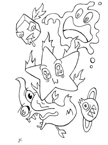 Ink drawing depicting an apocalyptic scene marking the dramatic beginning of the end