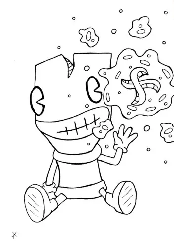 Ink drawing of sinister characters wielding dark magical powers and shadowy spells