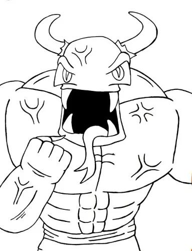 Ink drawing of ominous gates of hell with demonic creatures guarding the entrance