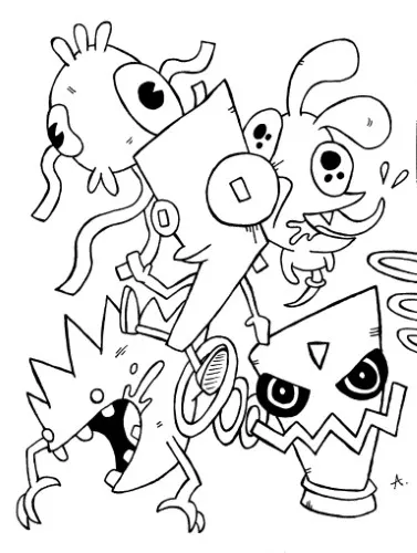 Ink drawing of an exhausted cartoon character desperately craving sleep and rest