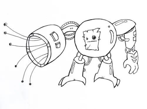 Ink drawing of a cartoon character desperately searching for the lost weekend