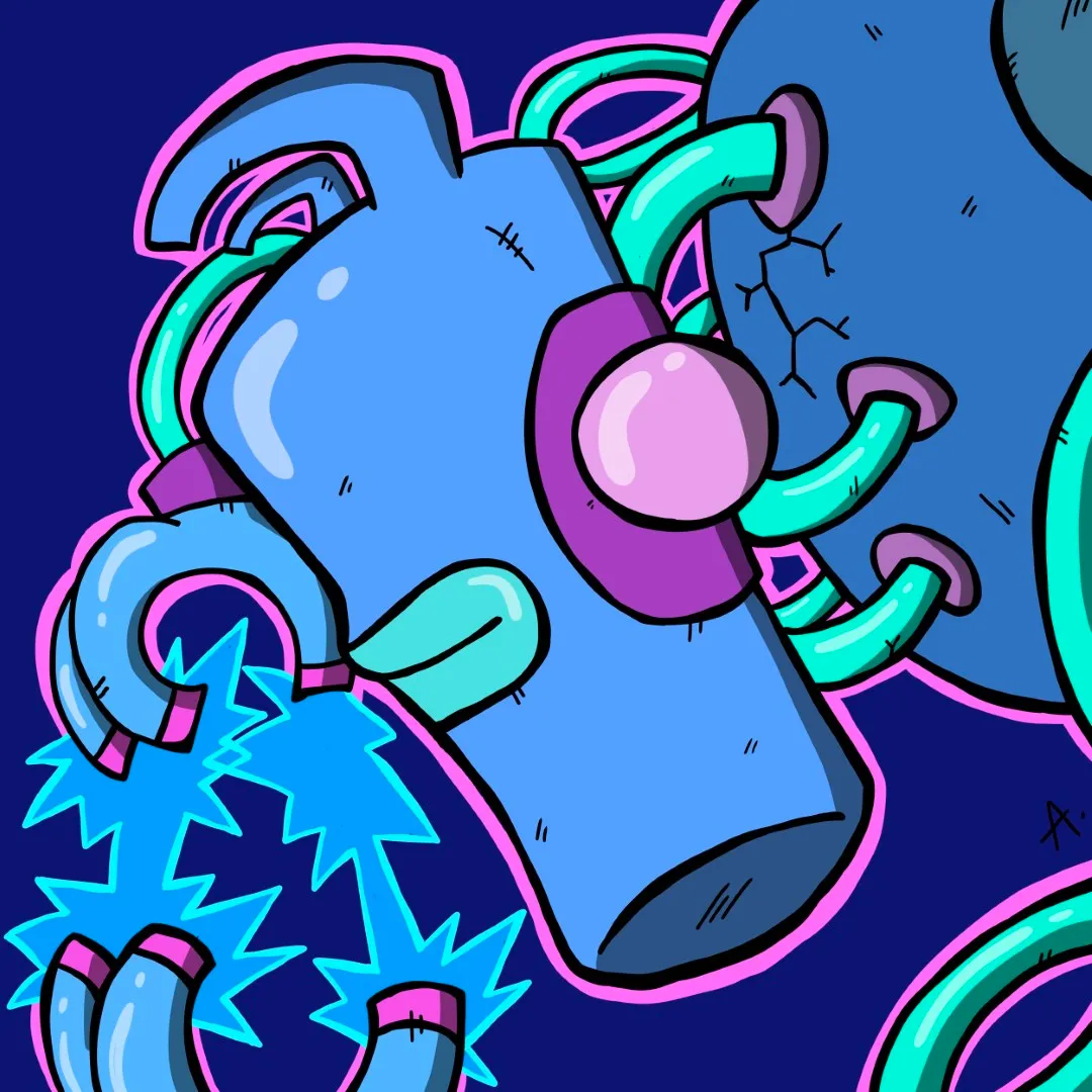 Digital art of unit O-551, an orbital guardian robot with smooth curved armor and luminous chest core