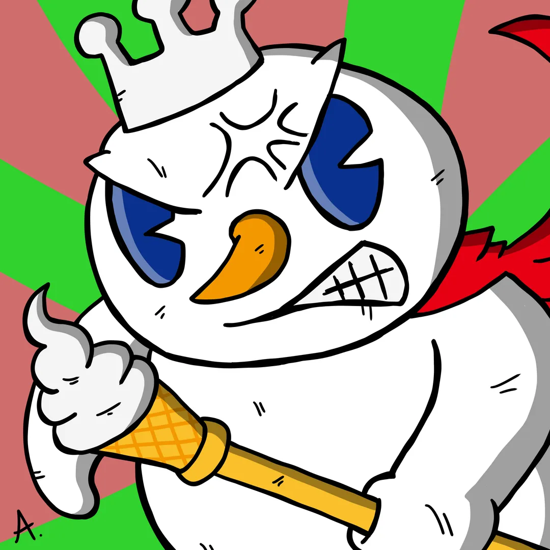 Cartoon illustration of Mixue, the mascot of the Chinese ice cream and tea brand Mixue